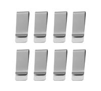 8 fermasoldi in acciaio inox, minimalista, sottile, per contanti e carte, clip da tasca resistente con finitura argento spazzolato, Argento, 20mm*52mm, Classico