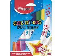 8 Feutres DUO STAMP COLOR'PEPS, en poche