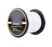 8 fili intrecciati, lenza da pesca, resistente all'abrasione, alta sensibilità, zero stiramento e alte prestazioni, per carpa spigola, 500 m, linea n. 8.0, 36,3 kg, bianco