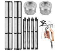 8 filtri Airless Spray Gun 3 tipi di elementi filtranti per spruzzatori airless, 60 maglie, set di filtri Sirless, resistenti al calore, filtro per pistola a spruzzo Gr-aco 695 795 1095 ecc.