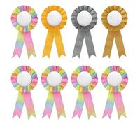 8 fiocchi da torneo, rosette, rosette, per vincitori, in 4 colori, 7,5 x 15 cm, hobby horse rosette per winner, fiocchi da torneo, set per gli amanti dei cavalli, medaglie rosette per bambini