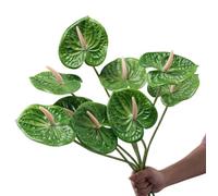 8 fiori artificiali di Anthurium da 60 cm, veri al tatto, per centrotavola e decorazioni per matrimoni, composizioni floreali (verde)