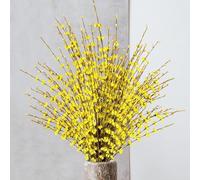 8 fiori di gelsomino artificiali lunghi 74,9 cm, bouquet di fiori finti di gelsomino, rami secchi, per matrimoni, casa, feste, ufficio, feste, decorazioni fai da te (giallo)