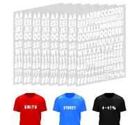 8 Fogli 1328 Pezzi Lettere Termoadesive per Tessuto, Lettere Termoadesive Piccole con A-Z, Lettere in Vinil Lettere Bianco Trasferimento Termico 1 Pollice per Tessuto, Stampa T-shirt per Fai da Te