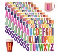 8 Fogli Adesivi con Lettere, 2 Dimensioni Lettere Adesive Autoadesive, Adesivi con Alfabeto Resistente Allo Strappo, Lettere Adesive per Scrapbooking, Biglietti D'auguri, Cassette Postali (Colore)