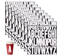 8 Fogli Adesivi con Lettere, 2 Dimensioni Lettere Adesive Autoadesive, Adesivi con Alfabeto Resistente Allo Strappo, Lettere Adesive per Scrapbooking, Biglietti D'auguri, Cassette Postali (Nero)