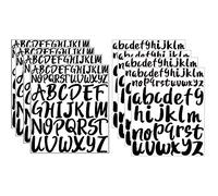 8 Fogli Adesivi Lettere Alfabeto Grandi, 2,5cm 5cm Adesivi Murali Lettere Alfabeto Lettere Autoadesive in Vinile Impermeabili per Artigianato, Cassette Postali, Scrapbooking, Decorazioni Regalo,Noir