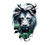 8 fogli colorati di tatuaggi finti da donna a forma di rosa del Re Leone, adesivi temporanei impermeabili, animali, volpi, teschi, braccia, arte, bellezza, totem, vernice(22-QTBS-8592)