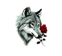 8 fogli colorati di tatuaggi finti da donna a forma di rosa del Re Leone, adesivi temporanei impermeabili, animali, volpi, teschi, braccia, arte, bellezza, totem, vernice(23-QTBS-8593)