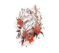 8 fogli colorati di tatuaggi finti da donna a forma di rosa del Re Leone, adesivi temporanei impermeabili, animali, volpi, teschi, braccia, arte, bellezza, totem, vernice(09-QTBS-8505)