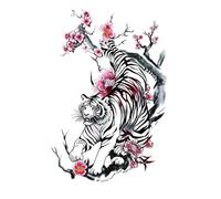 8 fogli colorati di tatuaggi finti da donna a forma di rosa del Re Leone, adesivi temporanei impermeabili, animali, volpi, teschi, braccia, arte, bellezza, totem, vernice(26-QTBS-8490)