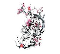 8 fogli colorati di tatuaggi finti da donna con rose e motivo a forma di Re Leone, adesivi temporanei impermeabili, animali, volpi, totem, braccio(26)