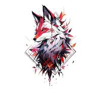 8 fogli colorati di tatuaggi finti da donna con rose e motivo a forma di Re Leone, adesivi temporanei impermeabili, animali, volpi, totem, braccio(04)