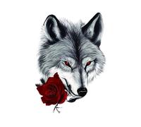 8 fogli colorati di tatuaggi finti da donna con rose e motivo a forma di Re Leone, adesivi temporanei impermeabili, animali, volpi, totem, braccio(18)