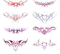 8 fogli di adesivi for tatuaggi temporanei Succubus, set di tatuaggi finti e duraturi for addome femminile, impermeabili