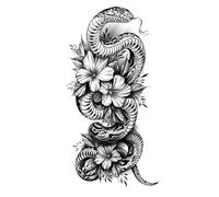 8 fogli di tatuaggi temporanei a forma di serpente, fiore, totem, animali, for uomini e donne, tatuaggi finti su mani, braccia e collo.(F)