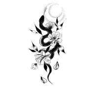 8 fogli di tatuaggi temporanei a forma di serpente, fiore, totem, animali, for uomini e donne, tatuaggi finti su mani, braccia e collo.(C)