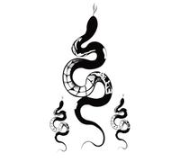 8 fogli di tatuaggi temporanei a forma di serpente, fiore, totem, animali, for uomini e donne, tatuaggi finti su mani, braccia e collo.(G)