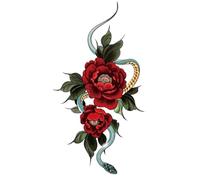 8 fogli di tatuaggi temporanei a forma di serpente, fiore, totem, animali, for uomini e donne, tatuaggi finti su mani, braccia e collo.(H)