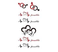 8 fogli di tatuaggi temporanei con lettere nere, manica del braccio, parola d'amore, cuore, finti, corpo, gamba, donne, totem(SET 10)