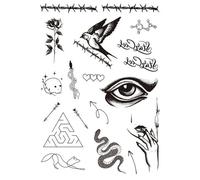 8 fogli di tatuaggi temporanei impermeabili a forma di testa di toro, for uomo e donna, for collo, mano e schiena.(LC-111)