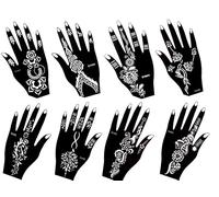 8 fogli di tatuaggio stencil per pittura a mano Flora8