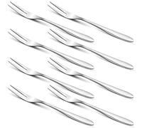 8 forchette da frutta in acciaio inox 18/8, mini forchette per bambini, per il pranzo, per patatine, spuntini, spuntini, finger food, forchette da dessert