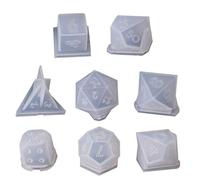8 forme che giocano dadi stampo cubo sfaccettato rotondo cristallo resina kit digitale gioco silicone resina stampi