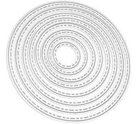 8 fustelle a cerchio argentate per la creazione di biglietti, stencil per fai da te, scrapbooking, album fotografici, decorazioni in rilievo, per la creazione di biglietti