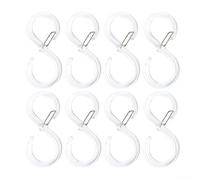 8 ganci a S in plastica trasparente per la casa, adatti per cucina e bagno, installazione senza trapano, salvaspazio e design (piccolo trasparente)