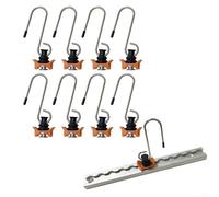 8 ganci per ferrovia aerea con raccordi a estremità singola, struttura in lega per un uso durevole, supporta una capacità di carico fino a 50 kg in furgone