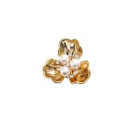 8 gemelli eleganti con copertura per bottoni con fiore e perle finte, base dorata, gemelli per camicette, smoking, camicia, vestito