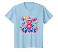 8 & Grande Festa di Compleanno per Gli Amanti degli unicorni magici Maglietta, Bambini, Celeste, 4 Anni