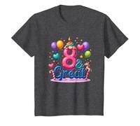 8 & Grande Festa di Compleanno per Gli Amanti degli unicorni magici Maglietta, Bambini, Grigio Scuro, 4 Anni