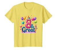 8 & Grande Festa di Compleanno per Gli Amanti degli unicorni magici Maglietta, Bambini, Limone, 4 Anni