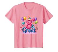 8 & Grande Festa di Compleanno per Gli Amanti degli unicorni magici Maglietta, Bambini, Rosa, 6 Anni