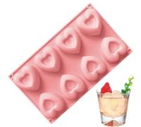 8 Heart Silicone Mold, Flexible Dessert Baking Pan, Non Stick Silicone Tray, Dessert Treat Mold for Cakes Chocolates Candy Soap Making Resin Art Craft Valentine’s Day Holiday Party Kitchen