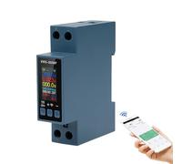 8 in 1 Contatore energia elettrica wifi 40A Stabilizzatore di tensione 220V con sovratensione sovratemperatura sovracorrente e protezione da interruzione di corrente (KWS-303 blu)