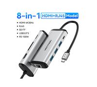 (8 in 1 HDMI RJ45) Vention USB C HUB Tipo C a USB 3.0 Dock Station USB C HDMI RJ45 4K compatibile MacBook