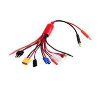 8 in 1 RC LiPo Battery Adapter Cable, 4,0 mm Banana Plug to XT60/JST/T-Plug/EC3/Futaba, Universal Charging Lead for Battery