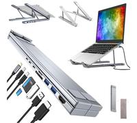 8-in-1 usb-c laptop stand, laptop stand with docking station, laptops docking station with 4K HDMI, 2 USB 3.0, PD 100W, Universal Dock Stations for various brands