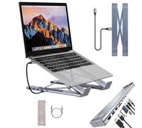 8-in-1 USB-C Laptop Stand - Universal Laptop Stand Docking Station, Adjustable Portable Laptopdocking Stationstand with 4k HDMI, 2 USB 3.0, Pd 100w (8 in 1)