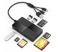 8 in 1 USB Lettore Schede SD per SD/TF/CF/XD/Micro SD Adattatore Scheda per iPhone/iPad/Samsung con Lightning+USB C Lettore Memory Card per Windows/MAC OS/Chrome OS