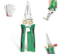 8 in 1 Wire Stripping Pliers, 8 in 1 Wire Stripper with Voltage Tester, Pinzas Para Electricista, Multi-function Electric Wire Stripping Tool for Cutting and Pulling (Green)