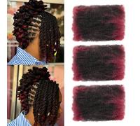 8 Inch Afro Kinky Curly Braiding Hair Bulk for Dreadlock Extensions 3 Packs Marley Twist Hair Bulk for Mini Twist Repair Locs Spring Afro Twist Hair Bulk, 30g /Pack (T/Bug, 8inch)