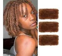 8 Inch Afro Kinky Curly Braiding Hair Bulk for Dreadlock Extensions 3 Packs Marley Twist Hair Bulk for Mini Twist Repair Locs Spring Afro Twist Hair Bulk, 30g /Pack (30#, 8inch)
