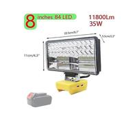 8 Inch Car LED Working Lights Flashlights Electric Torch Spotlight for Dewalt DCB206 18V 20V 60V Li-ion Battery USB Power Bank