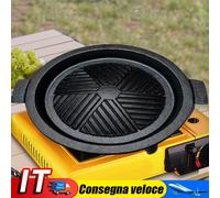8 Inch Cast Iron Grill Pan Non-Stick Griddle Round for Open Fire and Gas Stoves