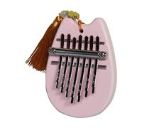 8 Key Mini Kalimba Wooden Mini Thumb Piano Retro Fingers Piano Exquisite Gift for Kids Beginners Thumb Piano(Pink 01)
