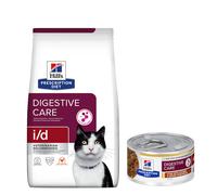 8 kg Hill's Prescription Diet Crocchette per gatti + 6 x 82 g umido gratis! - i/d Digestive Care con Pollo Crocchette + i/d Digestive Care Spezzatino Pollo umido
